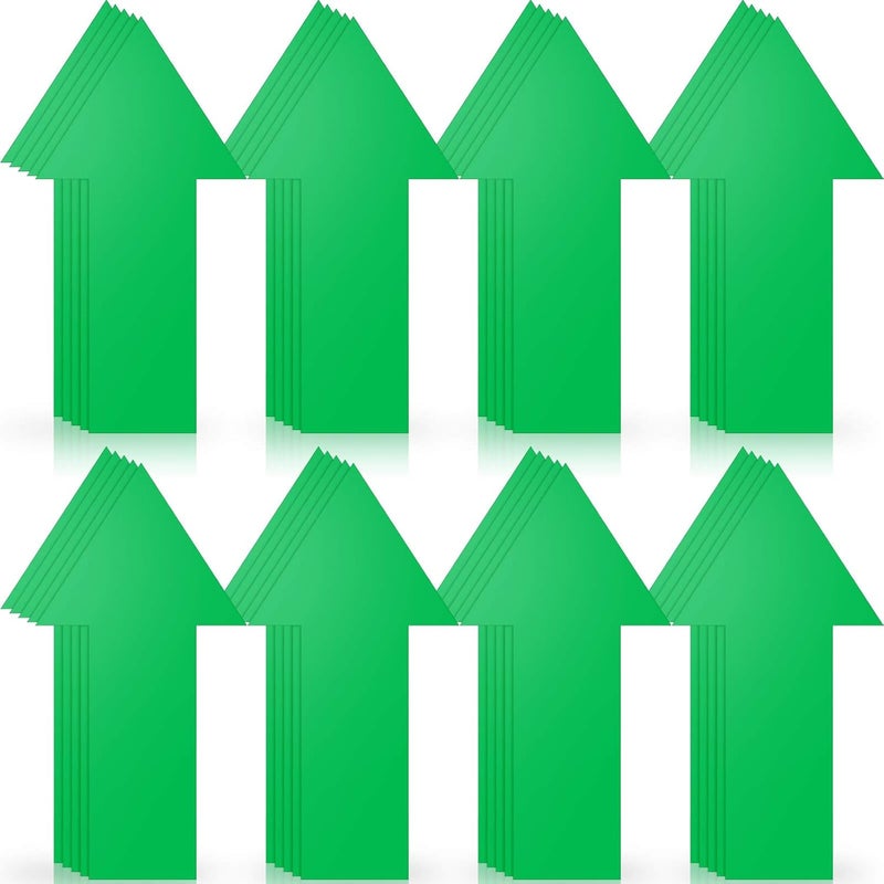 Outus 40 Pieces 8 Inch Arrow Sticker,Removable Adhesive Directional Sign Floor Decal Waterproof Arrow Marking Safe Road Instructions Sticker(Green) - Image 1
